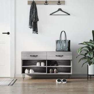 vidaXL Schuhbank Grau Sonoma 102x35x55 cm Holzwerkstoff 829738