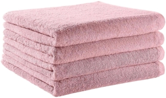 BettwarenShop Handtuch Serie Premium|Duschtuch 4er Pack 70x140 cm| altrosa