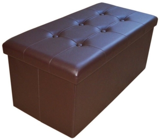 Natsen Sitzhocker Sitzbank mit Stauraum faltbare Füßbank (Sitztruhe aus Kunstleder, 76 x 38 x 38 cm Braun), gepolstert Sitzbank Fußhocker, für Wohnzimmer Schlafzimmer