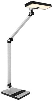 LED Tischleuchte, Touchdimmer, Silber, H 58 cm