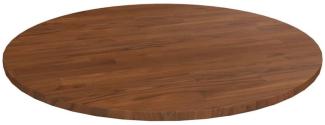 vidaXL Runde Tischplatte Dunkelbraun Ø90x1,5 cm Behandeltes Eichenholz 342971