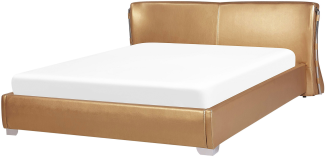 Wasserbett Leder gold 180x200 cm PARIS