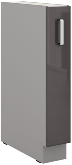 Küche Bianca Grey Hochglanz Grau Unterschrank 15 cm Schrankauszug Küchenschrank