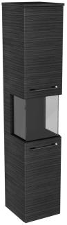 Lanzet Hochschrank Vitrine 30 cm, links, Schwarz