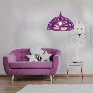 LED Pendelleuchte, Kunststoff purple, H 110 cm