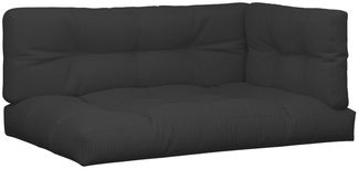 vidaXL Palettenkissen 7-tlg. Schwarz Stoff 3217149