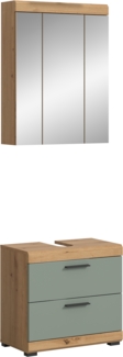 Xonox Scout Badkombination (B/H/T: 60x191x34 cm) in Salbei und Artisan Eiche Nachbildung