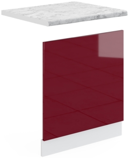 Vicco Frontblende Rot Hochglanz 60 cm , AP Marmor, R-Line