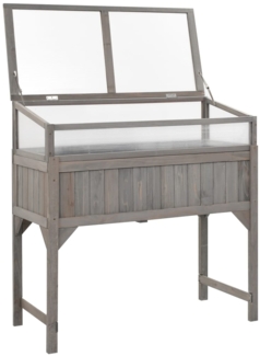 vidaXL Hochbeet mit Gewächshaus 110x54x120 cm Massivholz Tanne 316472