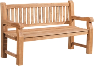 Gartenbank Teakbank DEGAD - Holz Teak 150x61x93 cm | Holzbank 150 Cm Gartenbank Sitzbank Mit Lehne Wetterfest Bank Garten Terrasse