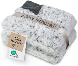 Wohndecke, ZOLLNER, extra flauschige Felloptik, XXL-Größe verfügbar, 150 x 200 cm, 100% Polyester, extra flauschige Felloptik