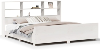 vidaXL Massivholzbett ohne Matratze Weiß 180x200 cm Kiefernholz 3323681