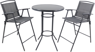 VCM Gartenmöbel-Set Garlos 920272 Anthrazit H. 108 x B. 70 x T. 70 cm