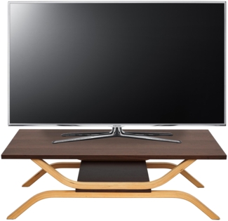 TV-Rack HWC-H38, Fernsehtisch Lowboard TV-Tisch, 35x110x48cm ~ Walnuss-Optik