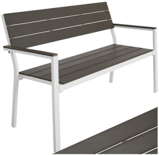 tectake Gartenbank Sitzbank Line 2-Sitzer mit Aluminiumrahmen 128x59x88cm, 2-Sitzer