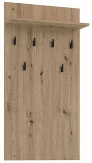 Home affaire Garderobenpaneel Arran, Wandregal Wandpaneel, Wandgarderobe praktisch & stillvoll, mit 6 Kleiderhaken und Ablage für Accessoires, Breite 63 cm