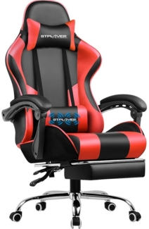 GTPLAYER Gaming-Stuhl Bürostuhl mit Massagefunktion, Fußstütze, Kopfstütze (Packung), Ergonomischer Gamer Stuhl