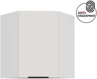 Küchen Eckhängeschrank 60x60 cm Küche ARIA Weiss ultra matt + Weiss matt, hochwertige Fronten mit Anti Fingerprint Beschichtung Küchenzeile Küchenblock
