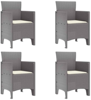vidaXL Gartenstuhl 4 pcs Hellgrau 53 x 49 x 85 cm Polypropylen 847487