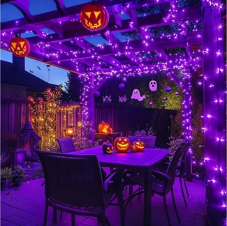Jibenhome Lichterkette LED Lichterkette für Außen, Weihnachtsdeko 5/10m, mit 8 Beleuchtungsmodi,Timer,Batteriebetrieben,für Halloween Party