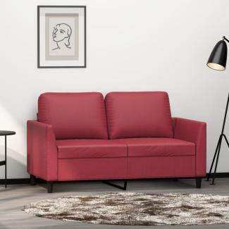 vidaXL 2-Sitzer-Sofa Weinrot 120 cm Kunstleder