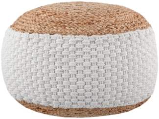 Casamia Pouf Pouf Sitzhocker Strick Jute Velour Strickhocker Bodenkissen nachhaltig