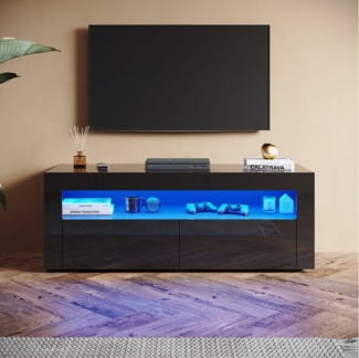 SONNI TV-Schrank TV-Schränke mit LED Beleuchtung Weiß/schwarz 120/155/160/180 cm TV Lowboard