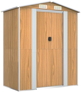 vidaXL Geräteschuppen Hellbraun 192x108x223 cm Verzinkter Stahl 319275