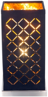 LED Textil Tischleuchte, schwarz gold, Höhe 25 cm, CLARKE