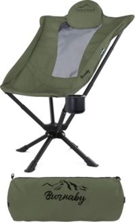 normani Campingstuhl Campingstuhl mit Getränkehalter Burnaby, Leichter Gartenstuhl Wanderstuhl mit Kopfkissen und Becherhalter