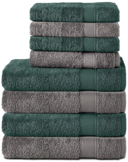 Komfortec Handtuch Set 100% Baumwolle, 4 Badetücher 70x140 und 4 Handtücher 50x100 cm, Frottee (Packung, 8-St), Badehandtuch & XXL Saunatuch, Weich, Towel, Groß