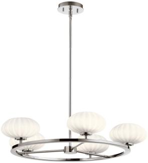 Elstead Lighting QN-PIM5-PC QUINTIESSE Kronleuchter Pim G9 3W LED IP44 3000K Stahl, Chrom poliert; Opalglas Satin satiniert H:13. 9cm Ø71. 1cm dimmbar höhenverstellbar
