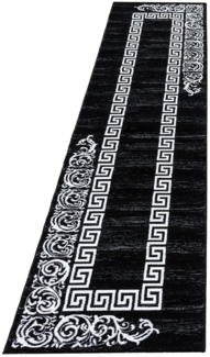 Kurzflor Teppich Matteo Läufer - 80x300 cm - Schwarz