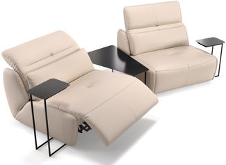 Sofanella 2-Sitzer MODICA Ledergarnitur Ledersofa Echtleder in Creme XL: 274 Breite x 98 Tiefe