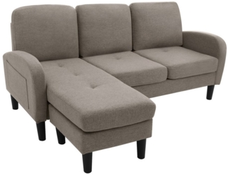 HAUSS SPOLE Ecksofa L-förmiges 3-Sitzer Sofa, Modulares Design, Ideal für Wohnzimmer Grau, Polstersofa, Sofa, L-förmiges Ecksofa mit Chaiselongue