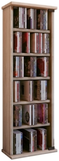 VCM CD-Regal Holz CD DVD Stand Regal Schrank Vetro Glastür