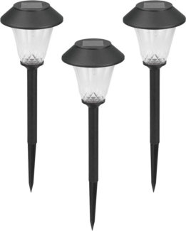 Luxform Gartenleuchte Solar-Gartenlampe - St. Tropez - 3 Stück - 5 Lumen, LED fest integriert, Aus Kunststoff gefertigt