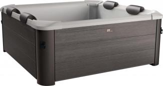 MSpa PureHaven aufblasbarer Whirlpool 160 x 160 x 65 cm für 6 Personen 120 Massagedüsen Heizung App-Steuerung Controlbox Desinfektion selbreinigend Braun