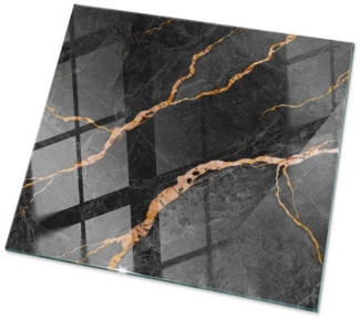 Tulup Tischplatte Tisch Glasplatte Ersatz Marmormuster mit Adern Glas Tischplatte