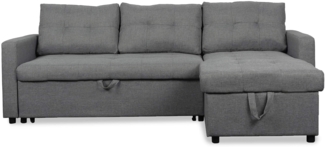 Menzzo Toledo Schlafsofa, Stoff, Grau, 152