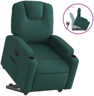 vidaXL Relaxsessel mit Aufstehhilfe Dunkelgrün Stoff 3204374