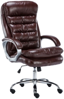 DELUKE® Bürostuhl SOUK - 116x68x77, Bordeauxrot Kunstleder Metall in Chromoptik Gestell ergonomische Bürostühle Homeoffice Stuhl mit Rollen