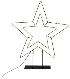 Spetebo LED Stern LED Stern Silhouette mit Timer und Dimmer, AN / AUS / Timer / Dimmer, LED fest integriert, warm weiß, Metall Schattenbild beleuchtet mit Fernbedienung