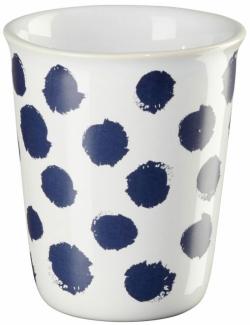 ASA Selection Becher Espresso Dark Blue Spots, Espressobecher, Kaffeetasse, Tasse, Steinzeug, Weiß Glänzend, 100 ml, 44012214