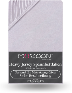 Müskaan - Premium Jersey Spannbettlaken 180x200 cm - 200x200 cm + 15 cm Split Topper 160 g/m² silber