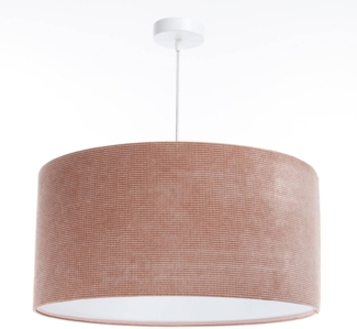 BPS Koncept 0E0-169-40 Hängeleuchte GLAMOUR Velourss strukturiert auf PVC-Basis puderrosa, weiß 1xE27 60W H:102 Ø40cm dimmbar
