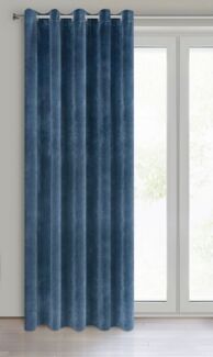 Eurofirany 'VILLA' Vorhang, Samtvorhänge, Velours Blickdicht, Marineblau, 10 ÖSEN, H250 x B140 cm (1er Pack)