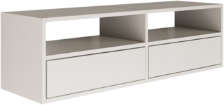 Selsey 'Framme' hängendes TV-Board mit zwei Klappen und offenen Ablagen, Weiß, 100 cm