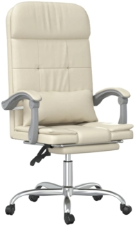 vidaXL Bürostuhl mit Massagefunktion Creme Kunstleder [349710]