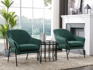 Vente-unique - Sessel - Samt - Tannengrün - CERITA